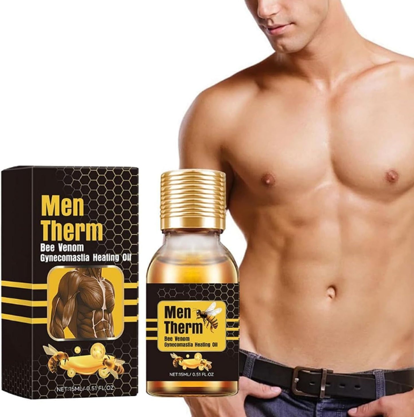 Men Therm Bee Venom Gynecomastia Heating Oil